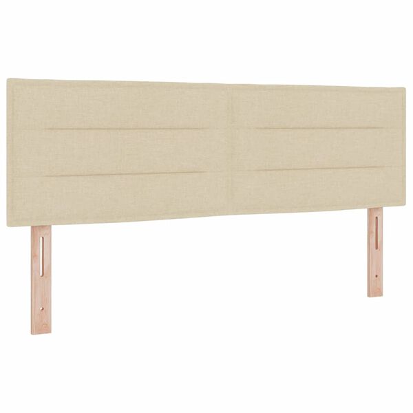 vidaXL Boxspringbett mit Matratze Creme 140 x 190 cm Stoff