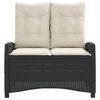 vidaXL Gartenbank Verstellbar mit Kissen Schwarz Poly Rattan
