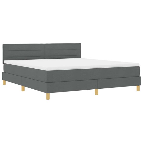 vidaXL Boxspringbett mit Matratze Dunkelgrau 180 x 200 cm Stoff