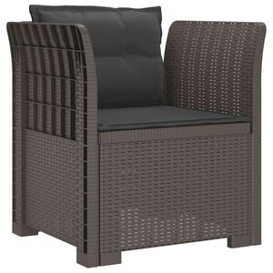 vidaXL 1-Sitzer Sessel mit Kissen Rattan-Look PP Hellgrau