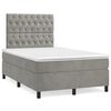 vidaXL Boxspringbett mit Matratze Hellgrau 120x190 cm Samt