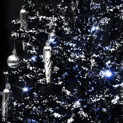 vidaXL Schneiender Weihnachtsbaum mit Schirmfuß Schwarz 140 cm PVC