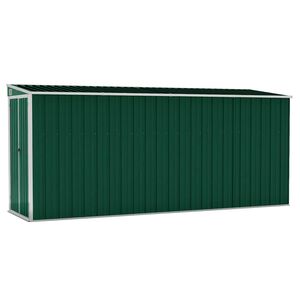 vidaXL Anbauschuppen Gr&uuml;n 118x382x178 cm Verzinkter Stahl