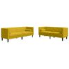 vidaXL 2-tlg. Chesterfield-Sofa-Set mit Nackenrollen Gelb Samt