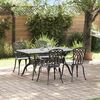 vidaXL Garten Essgruppe 5 pcs Schwarz Aluminium