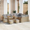 vidaXL Gartensofa-set mit Kissen 14 pcs Beige und Hellgrau Poly-Rattan