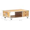 vidaXL Couchtisch 89x59x33 cm Massives Raues Mangoholz