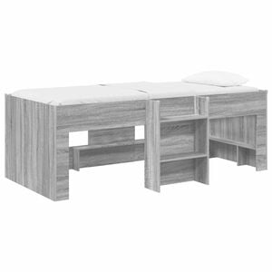 vidaXL Hochbett f&uuml;r Kinder Sonoma-Grau 80 x 200 cm Holzwerkstoff