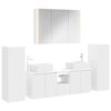 vidaXL Badezimmerm&ouml;bel-Set 6 Stk. Wei&szlig; Ingenieurholz und Glas