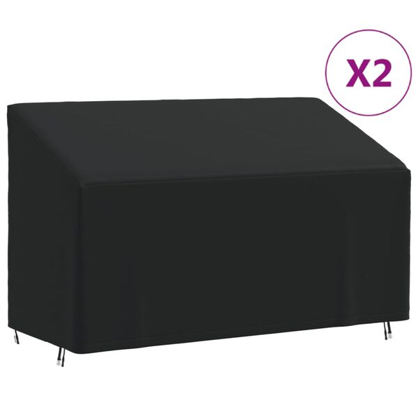 vidaXL Abdeckungen f&uuml;r 3-Sitzer-Bank 2 Stk. 165x70x65/94cm 420D Oxford