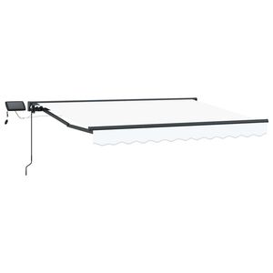vidaXL Manueller Markisenrahmen mit LEDs Wei&szlig; und Anthrazit 3 x 2,5 m