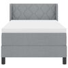vidaXL Boxspringbett mit Matratze Hellgrau 200 x 100 cm Polyester