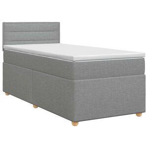 vidaXL Boxspringbett mit Matratze Hellgrau 80 x 200 cm Stoff
