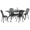 vidaXL Garten Essgruppe 5 pcs Schwarz Aluminium