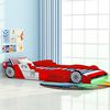 vidaXL Kinderbett mit LED im Rennwagen-Design 90 x 200 cm Rot