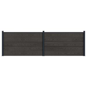 vidaXL zaunset 2 Stk. 353 x 105 cm WPC und Aluminium Schwarz