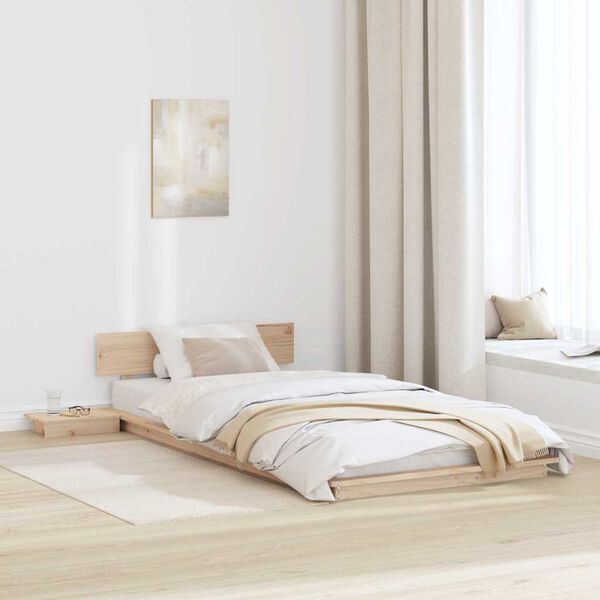 vidaXL Bettgestell Braun 75 x 190 cm Holz