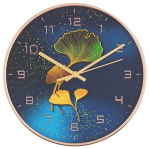 vidaXL Wanduhr Golden und Blau &Oslash;29,5 cm Polystyren und Glas