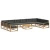 vidaXL Outdoor-Sofagarnitur 11 stk. Wei&szlig; und Anthrazit