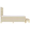 vidaXL Boxspringbett mit Matratze Creme 120 x 190 cm Stoff