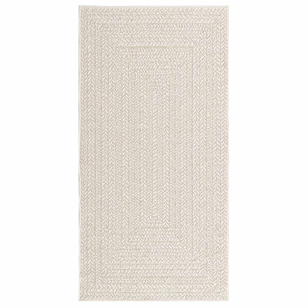 vidaXL Teppich ZIZUR Creme 80x150 cm Jute-Optik Indoor und Outdoor
