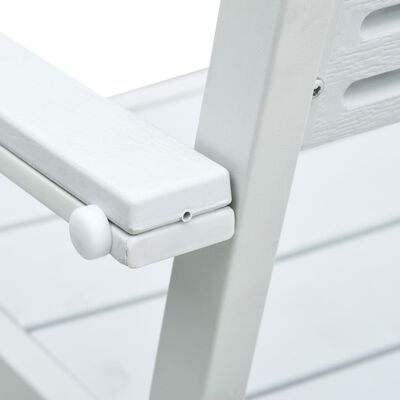 vidaXL Gartenstühle 4 Stk. Weiß HDPE Holz-Optik