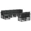 vidaXL Outdoor-Sofagarnitur 9 pcs Schwarz und Dunkelgrau Polyester
