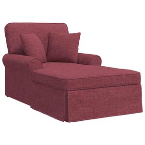 vidaXL Chaise Lounge mit Rock 3 Stk. Weinrot Stoff 91 x 157 x 91 cm