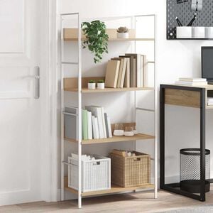 vidaXL B&uuml;cherregal 4 Regalb&ouml;den Eiche 60&times;27,6&times;124,5 cm Holzwerkstoff