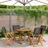 vidaXL 5-tlg. Garten-Essgruppe Schwarz Poly Rattan und Massivholz