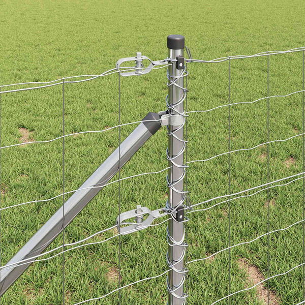 vidaXL Zaun mit Pfosten Silber 1 x 25 m Stahl