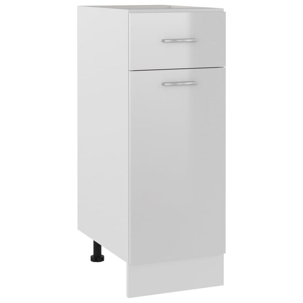 vidaXL Schubunterschrank Lyon Hochglanz-Weiß 30x46x81,5 cm Holzwerkstoff