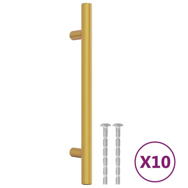 vidaXL M&ouml;belgriffe 10 Stk. Golden 128 mm Edelstahl