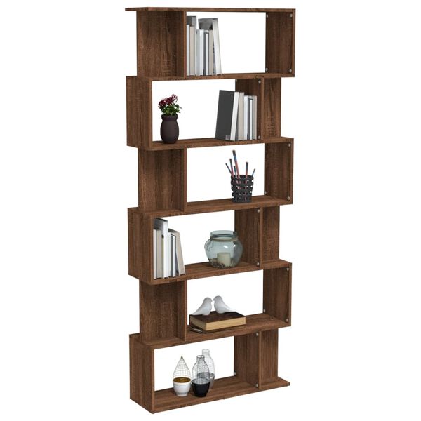 vidaXL B&uuml;cherregal/Raumteiler Braun Eiche 80x24x192 cm Holzwerkstoff