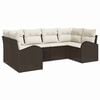 vidaXL Gartensofa-set 6 Stk. Braun und Wei&szlig; Poly-Rattan
