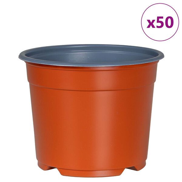 vidaXL Blumentopf 50 pcs Terrakotta &Oslash; 15 x 12,5 cm Kunststoff