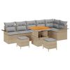 vidaXL Gartensofa-set 9 Stk. Beige Poly-Rattan