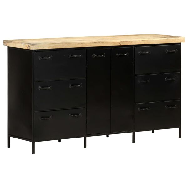 vidaXL Sideboard 140x38x76 cm Raues Mangoholz