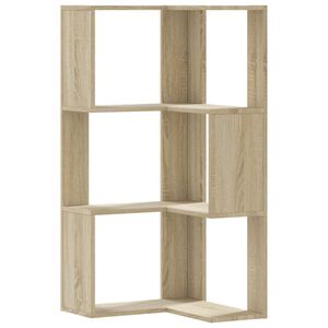 vidaXL Eck-B&uuml;cherregal 3 B&ouml;den Sonoma-Eiche 50x50x102 cm Holzwerkstoff