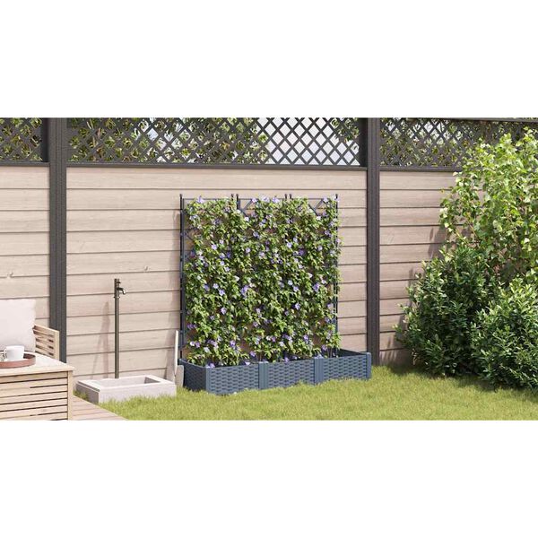 vidaXL Garten-Pflanzgef&auml;&szlig; 3 pcs Hellgrau 120 x 40 x 125,5 cm Stahl