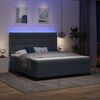 vidaXL Boxspringbett mit Matratze mit LED Dunkelgrau 180 x 200 cm Samt