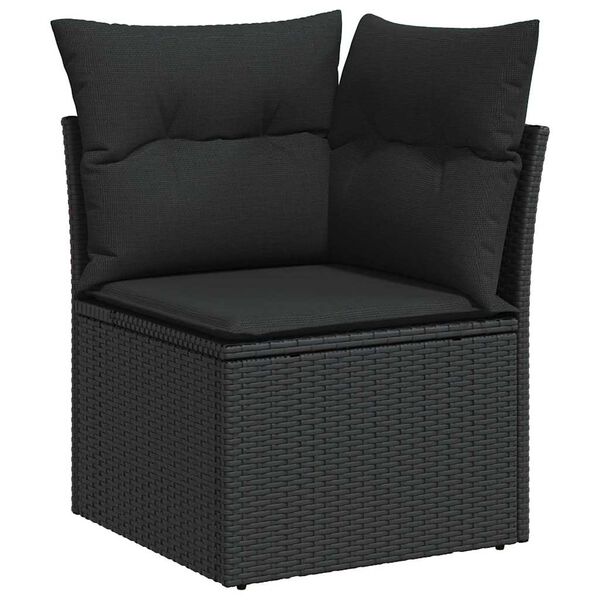 vidaXL Gartensofa-set mit Kissen 8 pcs Schwarz Poly Rattan