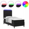 vidaXL LED Boxspringbett mit Matratze Schwarz 100 x 200 cm Stoff