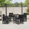 vidaXL Garten Essgruppe 5 pcs Schwarz Pulverbeschichteter Stahl