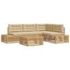 vidaXL 6 Stk. Outdoor-Sofagarnitur Polyester Wei&szlig;