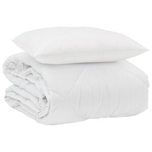 vidaXL Sommerdecke mit Kissen 2 pcs Wei&szlig; Mikrofaser