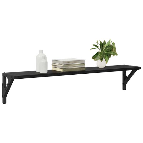 vidaXL Wandregale 2 pcs Schwarz Eichen-Optik 80 x 15 x 15,5 cm