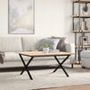vidaXL Couchtisch X-Gestell 80x80x45cm Massivholz Kiefer und Stahl