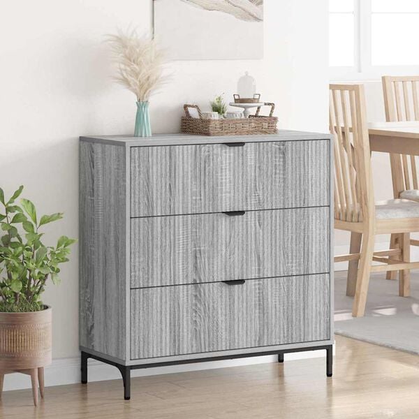 vidaXL Sideboard Graues Sonoma 79,5 x 33 x 82 cm Holzwerkstoff