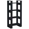vidaXL B&uuml;cherregal/Raumteiler Schwarz 60x35x125 cm Massivholz
